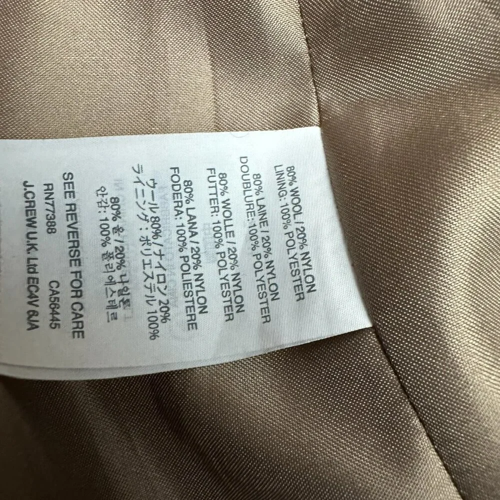 J Crew cognac Melton wool Jacket Size 6 - Picture 9 of 9